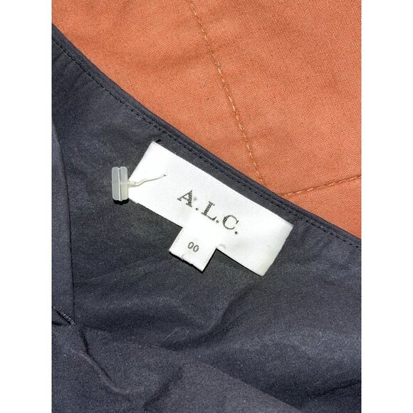 A.L.C. Black Athelia One Shoulder Wide Leg Jumpsuit 100% Cotton Women's Size 00 - Picture 7 of 11